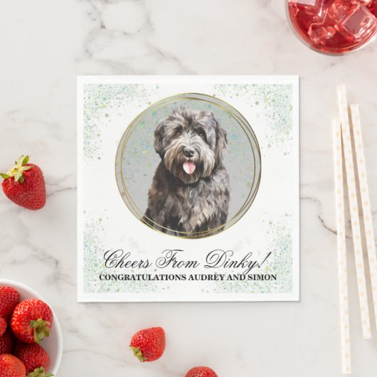 Bouvier des Flandres Wedding Napkins mit Foto Serviette (Beispiel)