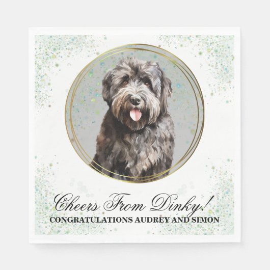 Bouvier des Flandres Wedding Napkins mit Foto Serviette (Vorderseite)