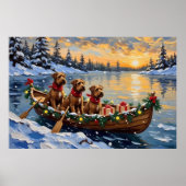 Bouvier des Flandres Weihnachtsboot-Feiertag Poster (Vorne)