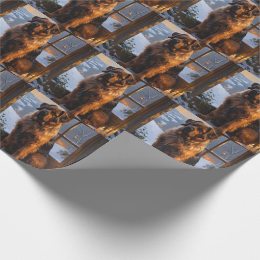 Bouvier des Flandres - Weihnachtsfeiertage Geschenkpapier (Ecke)