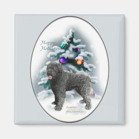 Bouvier des Flandres Weihnachtsgeschenke Magnet (Vorne)