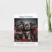 Bouvier des Flandres Welppies Weihnachtskarte Karte (Vorderseite)