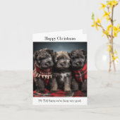 Bouvier des Flandres Welppies Weihnachtskarte Karte (Gelbe Blume)