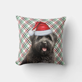 Bouvier Dog Red Green Kariert Weihnachtsfeiertag Kissen