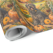 Bouviers des Flandre Herbsternte Erntedank Geschenkpapier (Rolleneckpunkt)