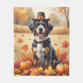 Bouviers des Flandres Autumn Leaves Erntedank Fleecedecke (Vorderseite)