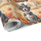 Bouviers des Flandres Autumn Leaves Erntedank Geschenkpapier (Rolleneckpunkt)