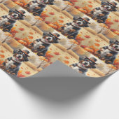 Bouviers des Flandres Autumn Leaves Erntedank Geschenkpapier (Ecke)