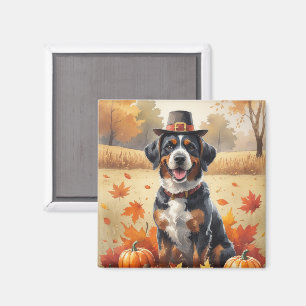 Bouviers des Flandres Autumn Leaves Erntedank Magnet