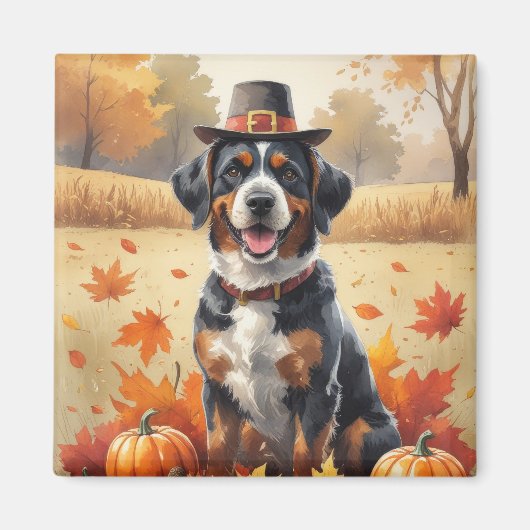 Bouviers des Flandres Autumn Leaves Erntedank Magnet (Vorne)