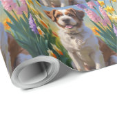 Bouviers Des Flandres Dog Frühlingsblumen Malerei Geschenkpapier (Rolleneckpunkt)