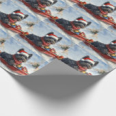 Bouviers Des Flandres Dog in Sledge Weihnachten Geschenkpapier (Ecke)
