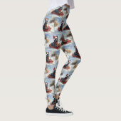 Bouviers Des Flandres Dog in Sledge Weihnachten Leggings (Rechts)