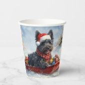 Bouviers Des Flandres Dog in Sledge Weihnachten Pappbecher (Vorderseite)