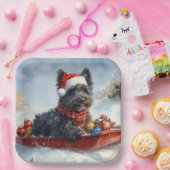 Bouviers Des Flandres Dog in Sledge Weihnachten Pappteller (Party)