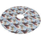Bouviers Des Flandres Dog in Sledge Weihnachten Polyester Weihnachtsbaumdecke (Schrägansicht)
