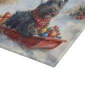 Bouviers Des Flandres Dog in Sledge Weihnachten Schneidebrett (Ecke)
