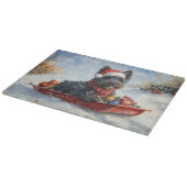 Bouviers Des Flandres Dog in Sledge Weihnachten Schneidebrett (Ecke)