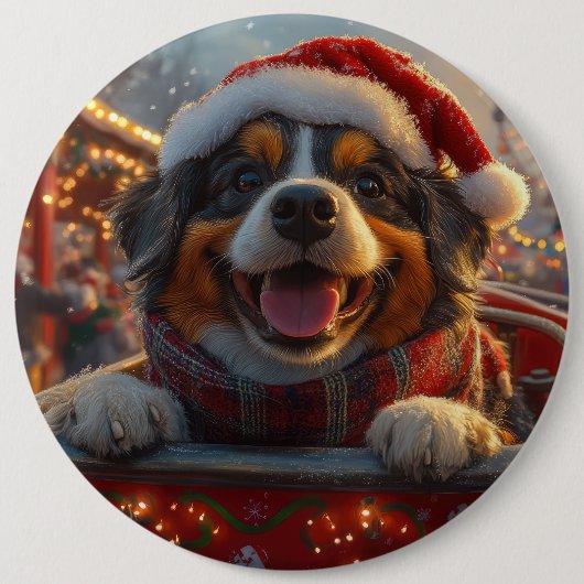 Bouviers des Flandres Dog Roller Untersetzer Weihn Button (Vorderseite)