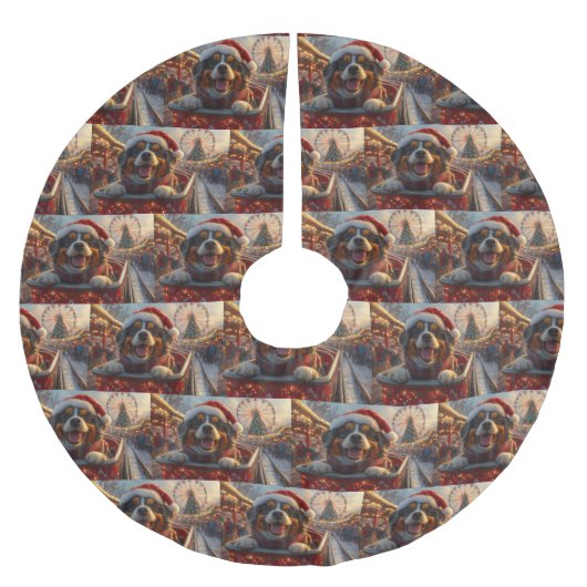 Bouviers des Flandres Dog Roller Untersetzer Weihn Polyester Weihnachtsbaumdecke (Vorderseite)