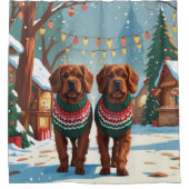 Bouviers des Flandres Dogs Christmas Snow Holiday Duschvorhang (Vorderseite)