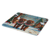 Bouviers des Flandres Dogs Christmas Snow Holiday Schneidebrett (Ecke)