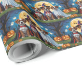 Bouviers Des Flandres Dogs Pumpkin Halloween Funny Geschenkpapier (Rolleneckpunkt)