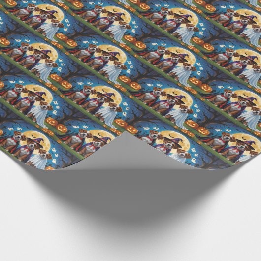 Bouviers Des Flandres Dogs Pumpkin Halloween Funny Geschenkpapier (Ecke)