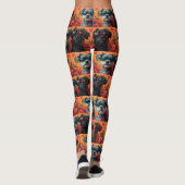 Bouviers des Flandres Herz Rose Valentinstag Leggings (Rückseite)