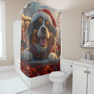 Bouviers des Flandres Hund Achterbahn Weihnachten Duschvorhang