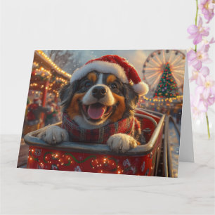 Bouviers des Flandres Hund Achterbahn Weihnachten Karte