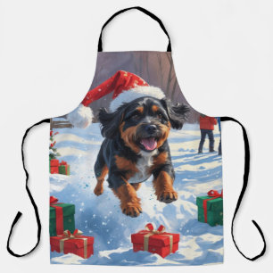 Bouviers des Flandres Weihnachtliche Schneeszene Schürze