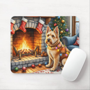 Bouviers des Flandres Weihnachtsbeleuchtung am Kam Mousepad