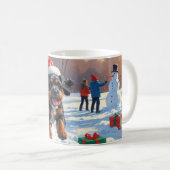 Bouviers des Flandres Weihnachtsfest Schneeszene Kaffeetasse (VorderseiteRechts)
