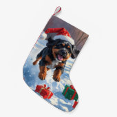 Bouviers des Flandres Weihnachtsfest Schneeszene Kleiner Weihnachtsstrumpf (Vorderansicht (hängend))