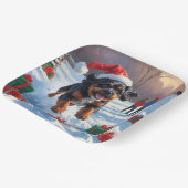 Bouviers des Flandres Weihnachtsfest Schneeszene Pappteller (Gewinkelt)