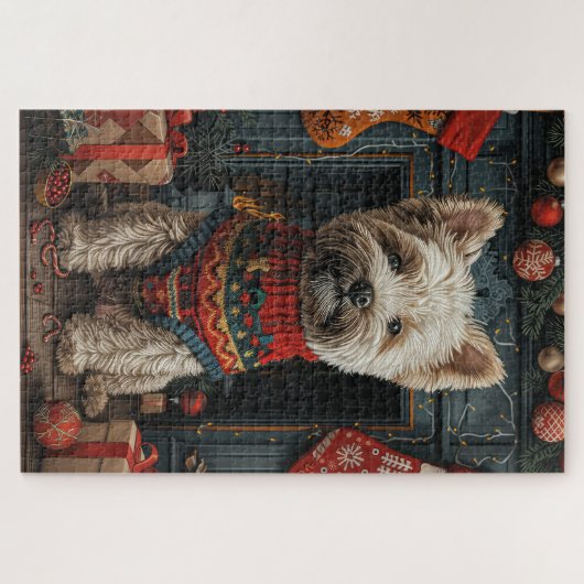 Bouviers Des Flandres Weihnachtsgeschenke Feuerpla Puzzle (Horizontal)