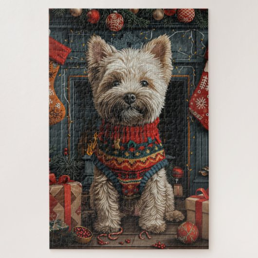 Bouviers Des Flandres Weihnachtsgeschenke Feuerpla Puzzle (Vertikal)