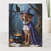 Bouviers des Flandres Whimsical Halloween Malerei Karte (Vorderseite)