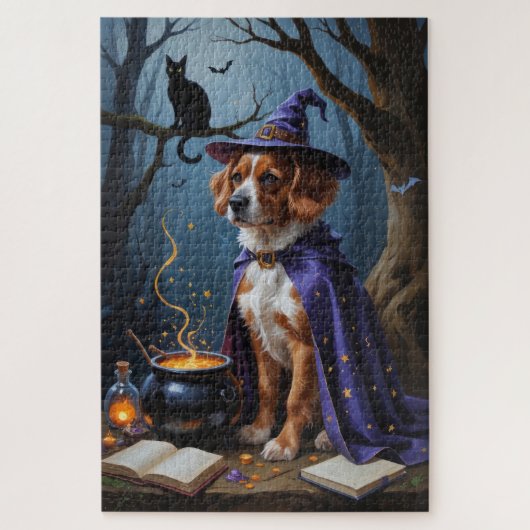 Bouviers des Flandres Whimsical Halloween Malerei Puzzle (Vertikal)