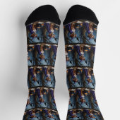 Bouviers des Flandres Whimsical Halloween Malerei Socken (Oben)