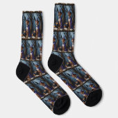 Bouviers des Flandres Whimsical Halloween Malerei Socken (Rechts)