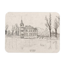 Bouvigne Castle Breda Niederlande Pen Illustration