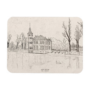 Bouvigne Castle Breda Niederlande Pen Illustration Magnet