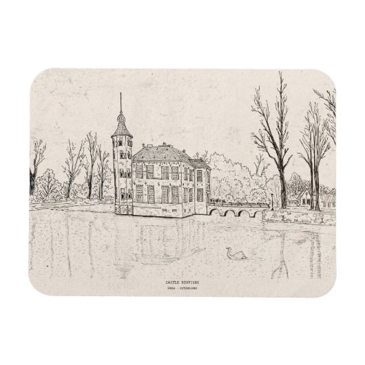 Bouvigne Castle Breda Niederlande Pen Illustration Magnet (Horizontal)