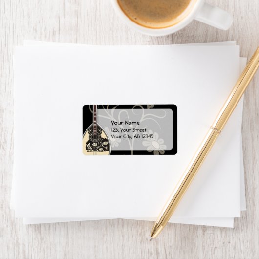 Bouzouki Adressaufkleber (Insitu)