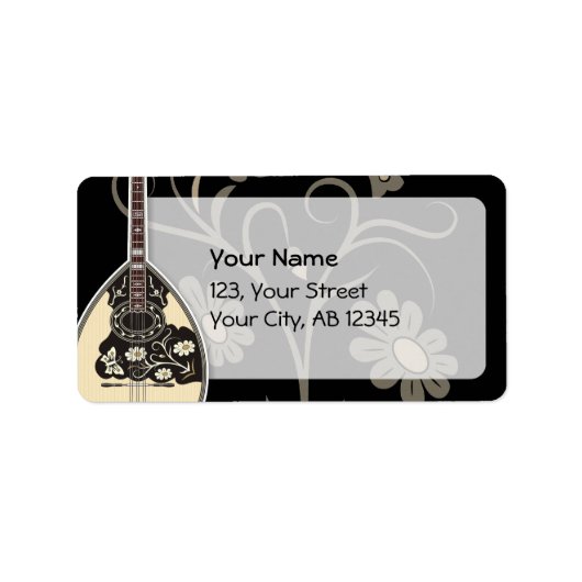 Bouzouki Adressaufkleber (Vorne)