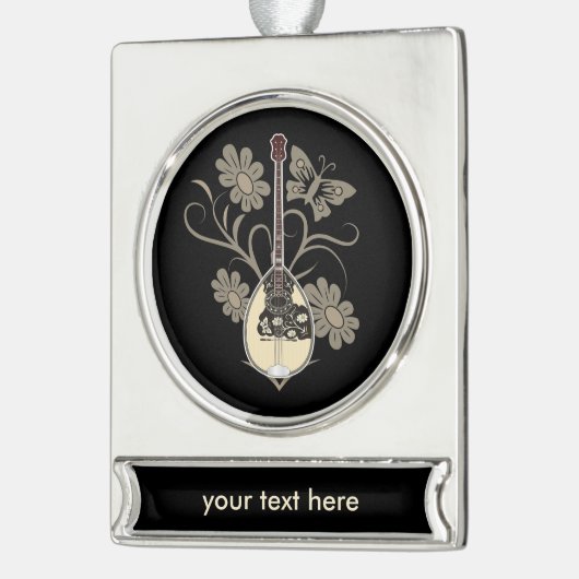 Bouzouki Banner-Ornament Silber (Links)