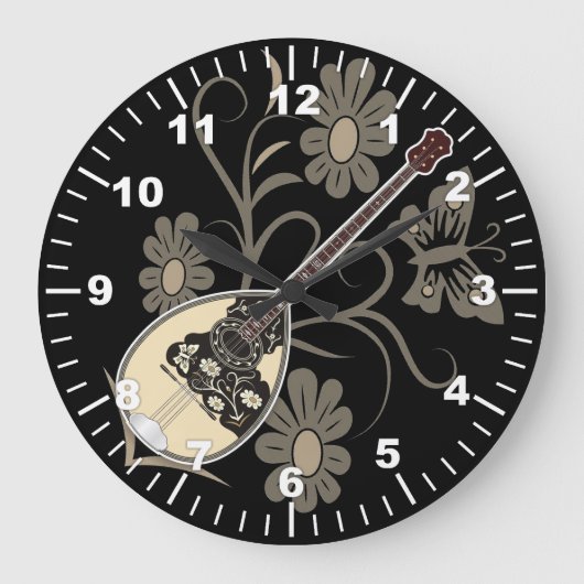 Bouzouki Große Wanduhr (Vorderseite)