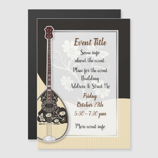 Bouzouki Magnetkarte (Vorne/Hinten)